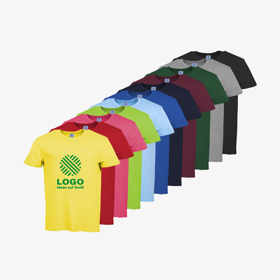 Große Auswahl an bunten bedruckten Basic-T-Shirts für Herren der Marke B&C Collection