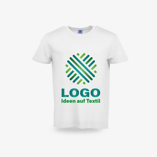 Weißes Basic-T-Shirt für Herren, mit Rundhalsausschnitt und individuellem Digitaldruck