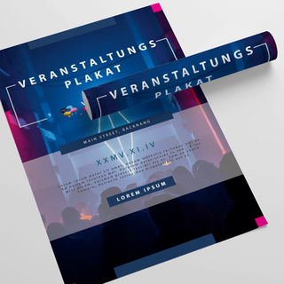 Veranstaltungsplakat hochwertig bedruckt im Hochformat und individuellem Motiv