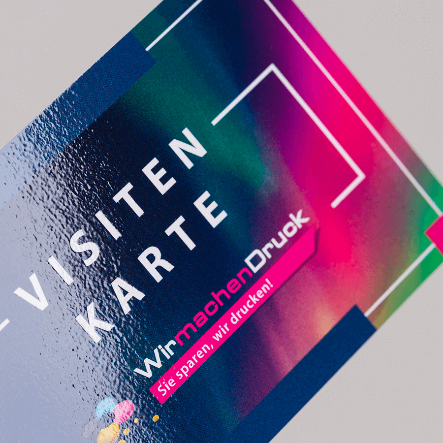 Visitenkarten 4/4-farbig vollflächig mit UV-Lack bedruckt