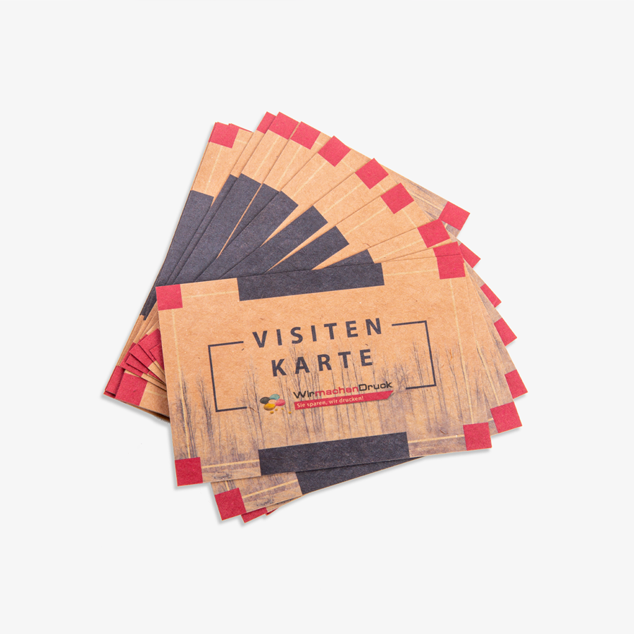 Kraftkarton-Visitenkarten beidseitig bedruckt
