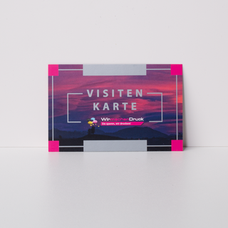 Vollfarbig bedruckte Visitenkarte mit Sonderfarbe Silber