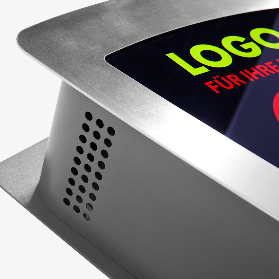 Detailansicht Wallbox Energy Control von Heidelberg, Frontscheibe individuell bedruckt
