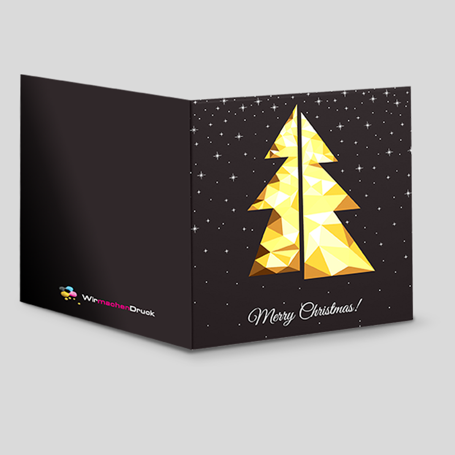 Weihnachts-Grußkarte mit Einbruchfalz
