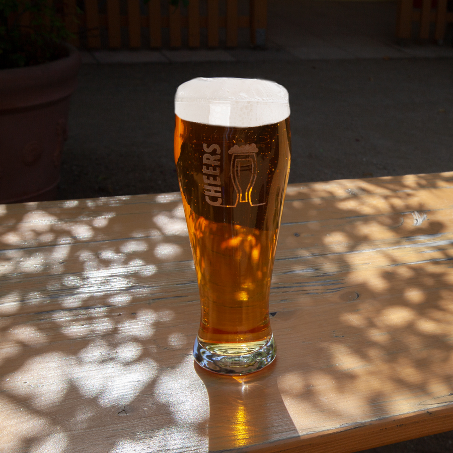 Weizenbierglas mit Füllmenge 0,5 l und mit individueller Gravur