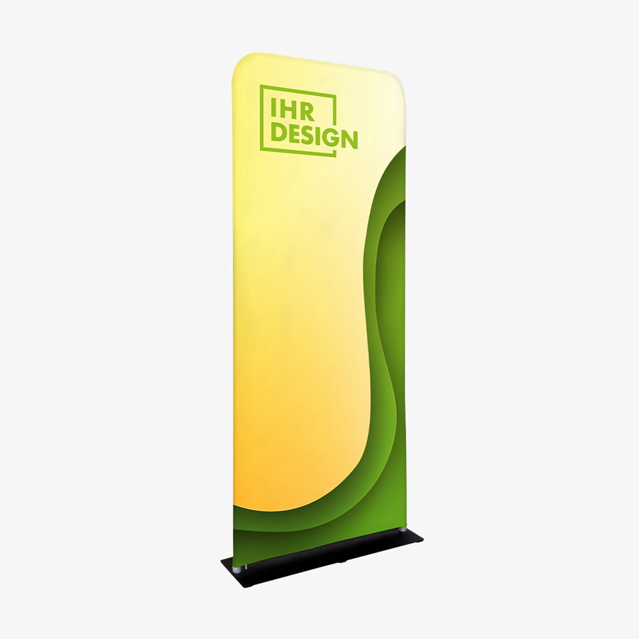 Modernes Zipper-Banner Premium mit vollfarbig bedrucktem Stoffbezug